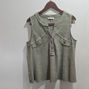 Chic Sleeveless Green Blouse